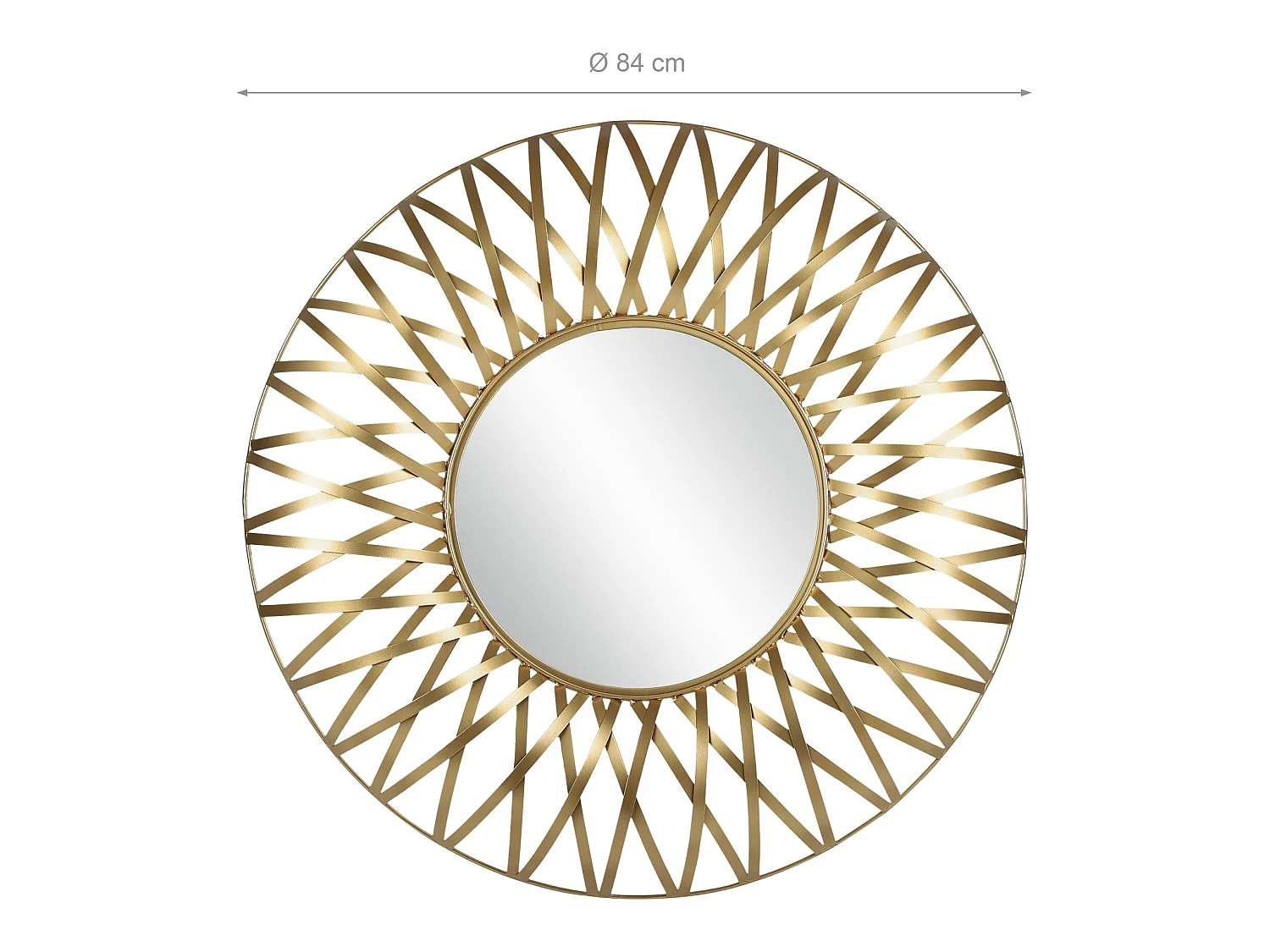 Espejo sunburst marco de metal dorado Lima Ø 84 cm WOMO-DESIGN