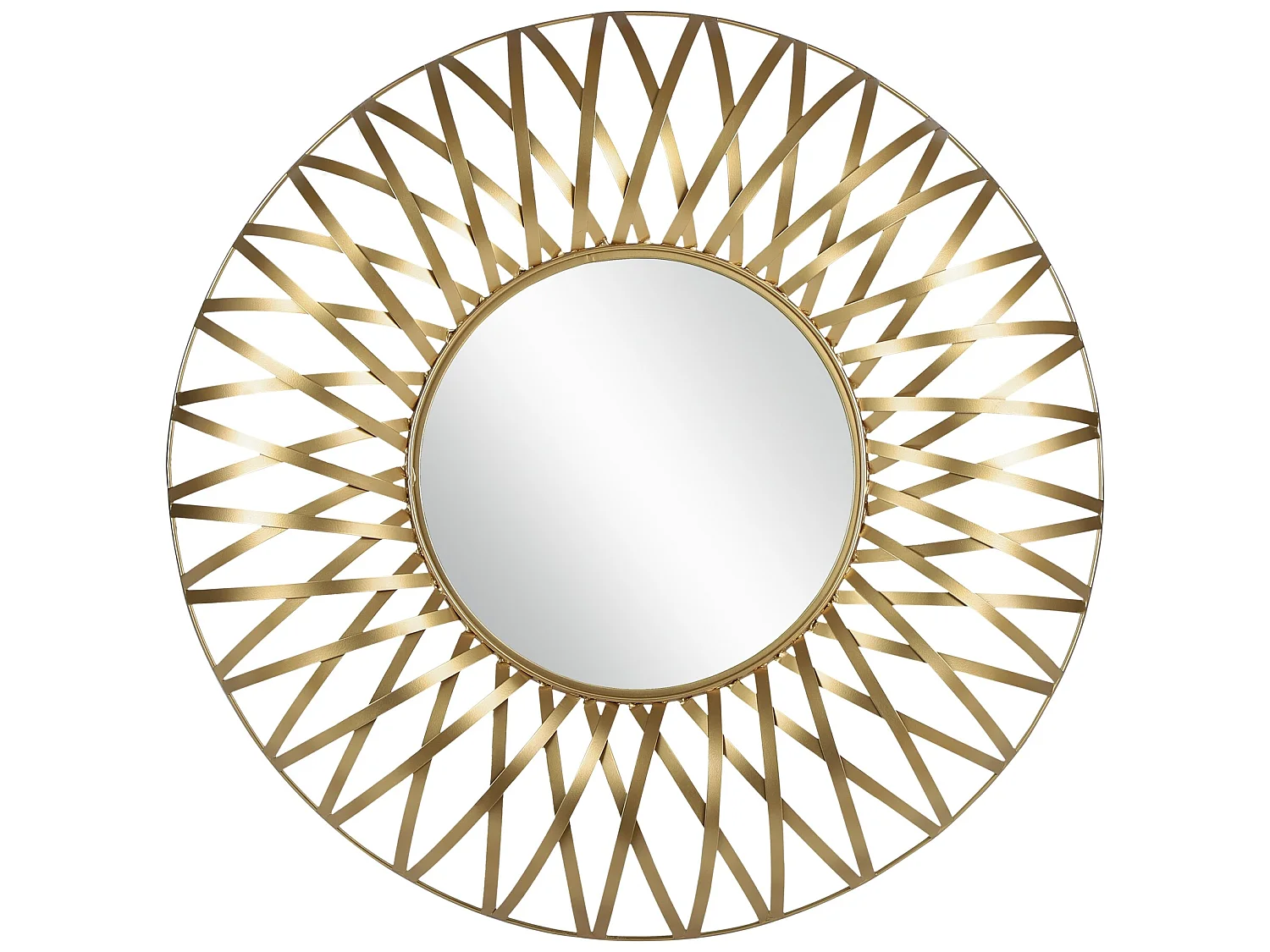 Miroir soleil doré cadre métallique Lima Ø 84 cm WOMO-DESIGN