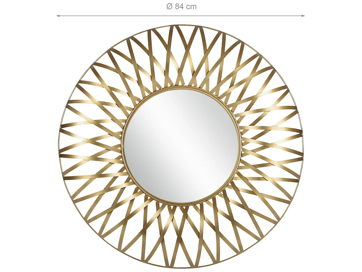 Miroir soleil doré cadre métallique Lima Ø 84 cm WOMO-DESIGN