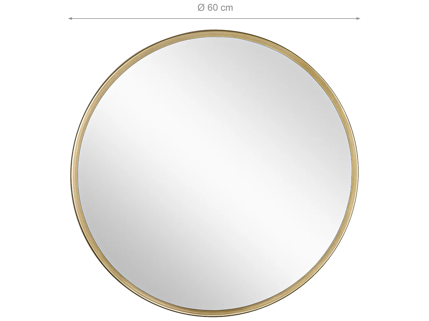 Specchio da parete rotondo con cornice in metallo dorato Cali WOMO-DESIGN