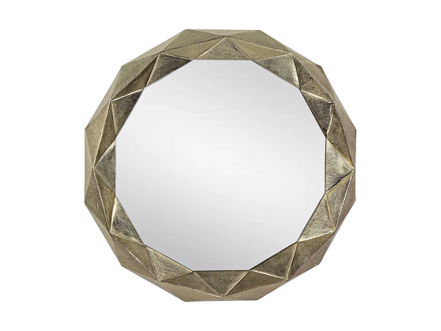Miroir mural décoratif guayaquil Ø 65 cm doré rond structure aluminium pièce unique en verre accessoire maquillage coiffeuse déco maison salle de bain