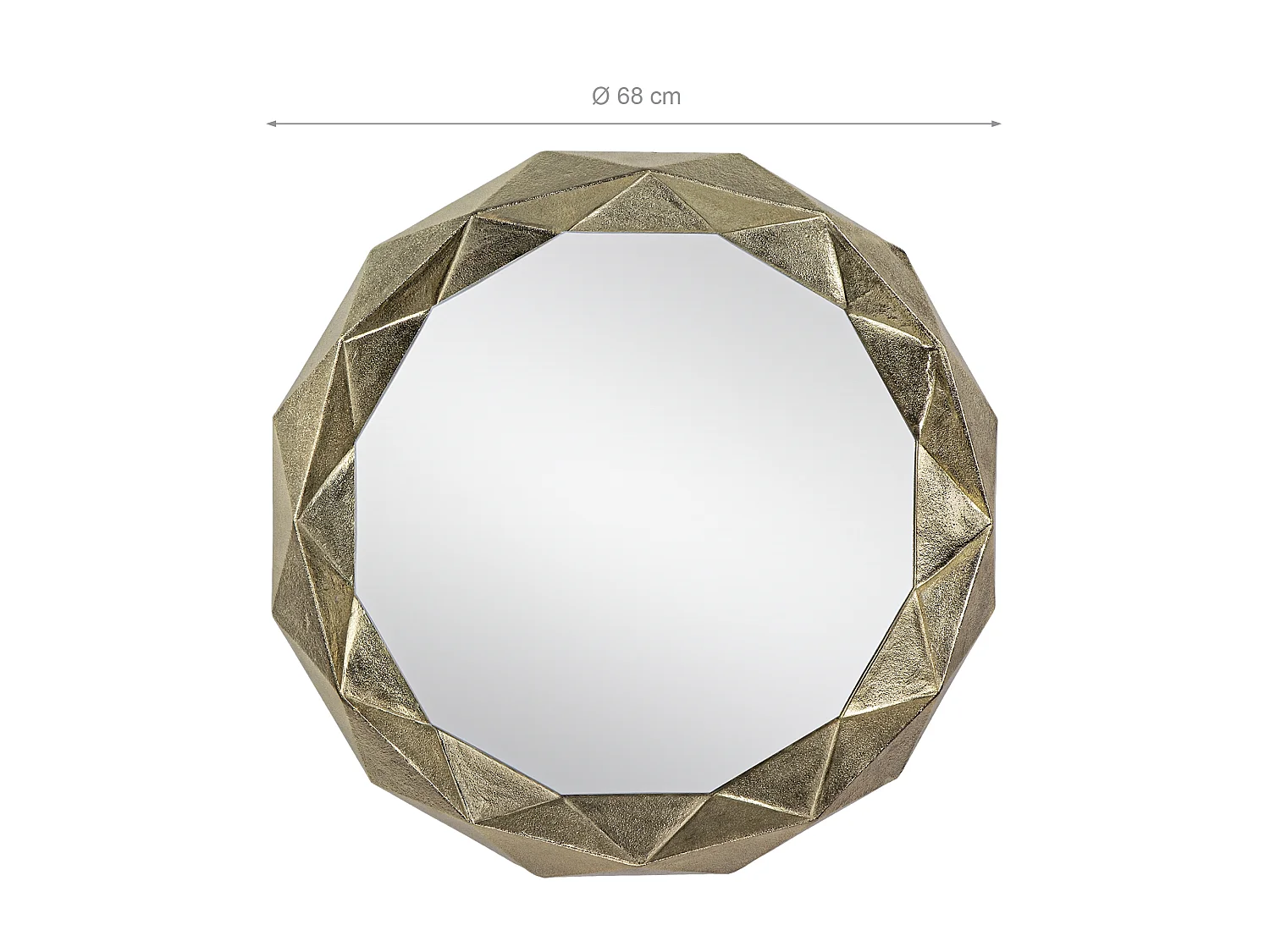 WOMO-DESIGN Espejo de pared Guayaquil ø 65 cm redondo con marco de metal dorado colgante estilo moderno ideal baño, tocador, vestidor, sala de estar