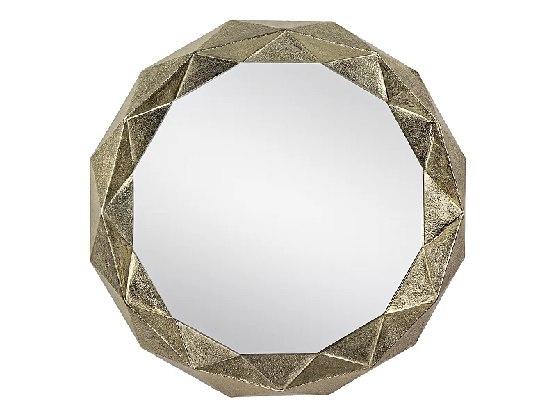Miroir mural décoratif guayaquil Ø 65 cm doré rond structure aluminium pièce unique en verre accessoire maquillage coiffeuse déco maison salle de bain
