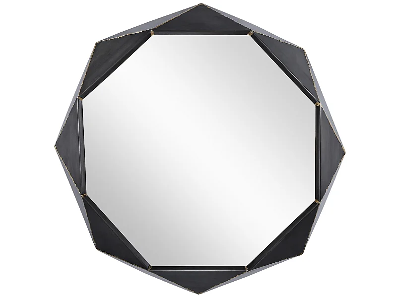 Miroir mural noir cadre métallique Quito Ø 72 cm WOMO-DESIGN