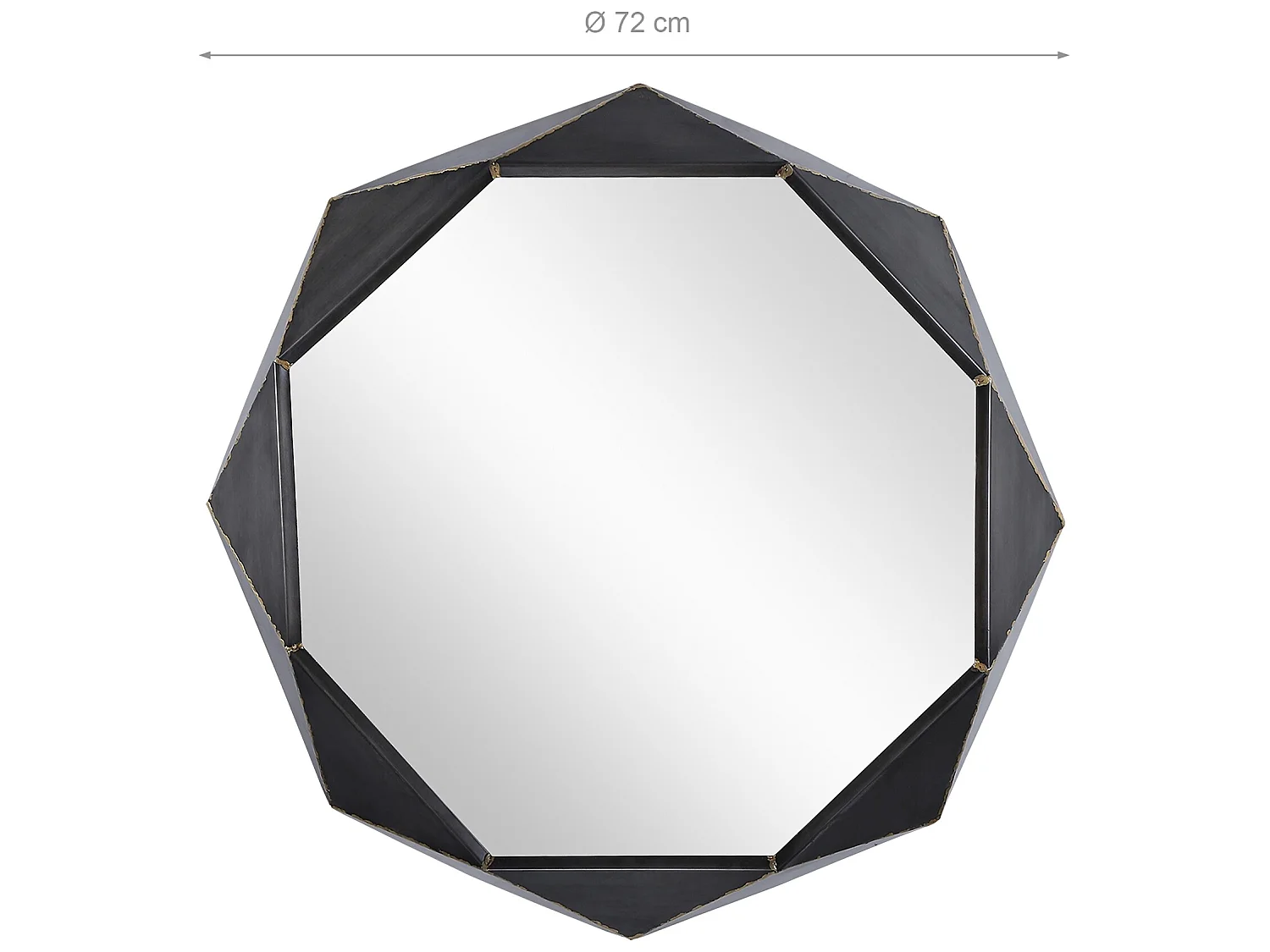 Miroir mural noir cadre métallique Quito Ø 72 cm WOMO-DESIGN