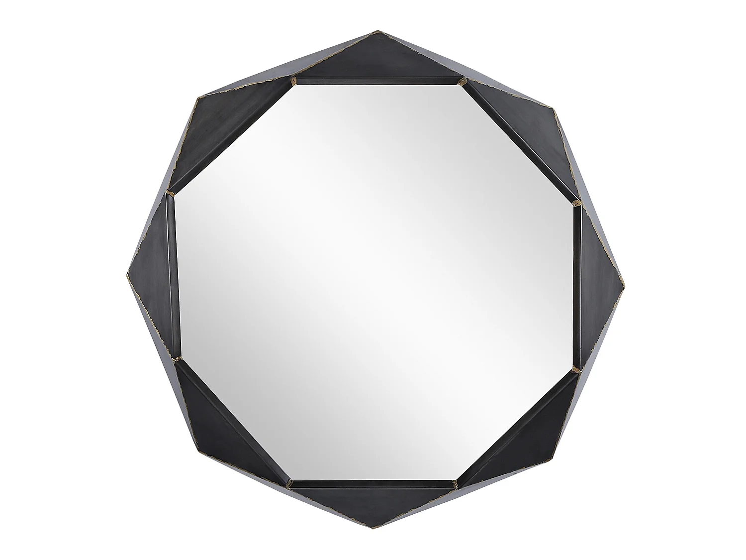 Miroir mural noir cadre métallique Quito Ø 72 cm WOMO-DESIGN