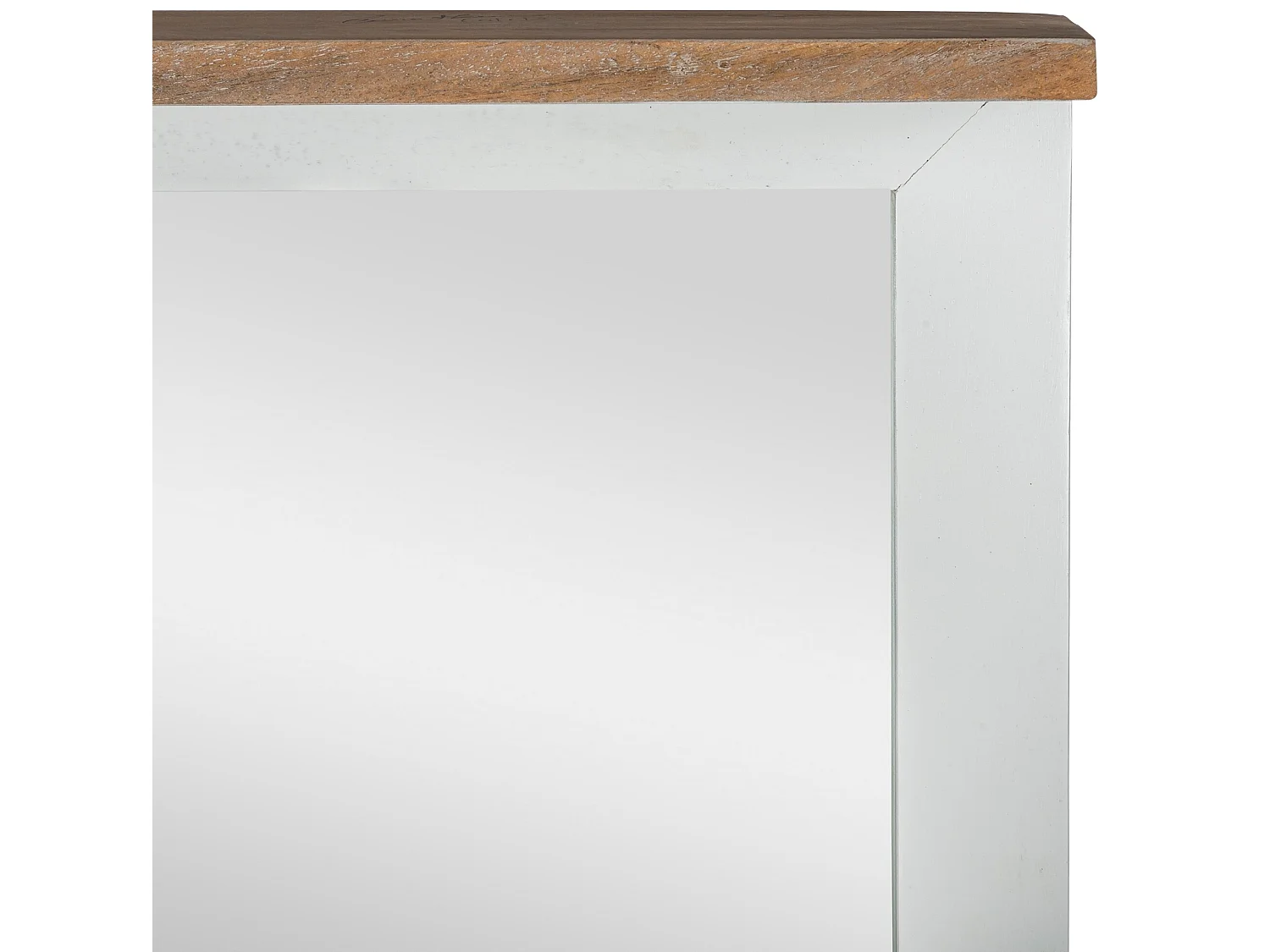 WOMO-DESIGN Specchio da muro XI'an 80 x 76 cm cornice in colore naturale e bianco, specchiera da appendere per corridoio, camera da letto e soggiorno