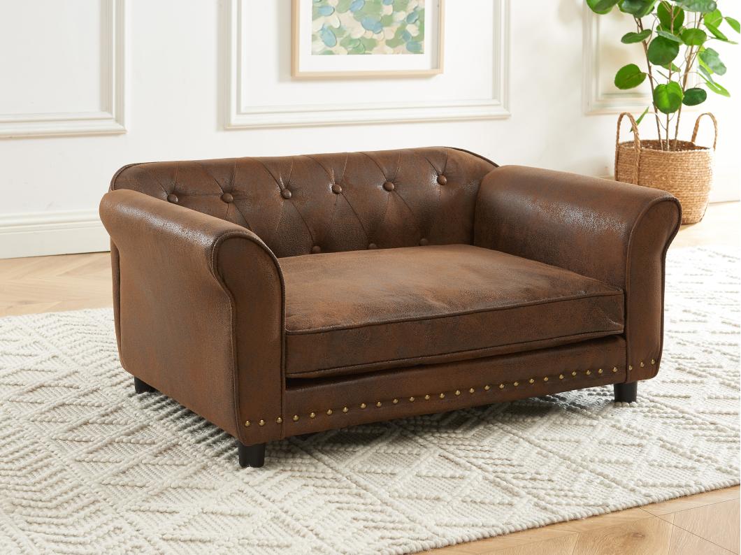 Tiersofa - 94 x 65 cm - Kunstleder - Braun - GALIAMA