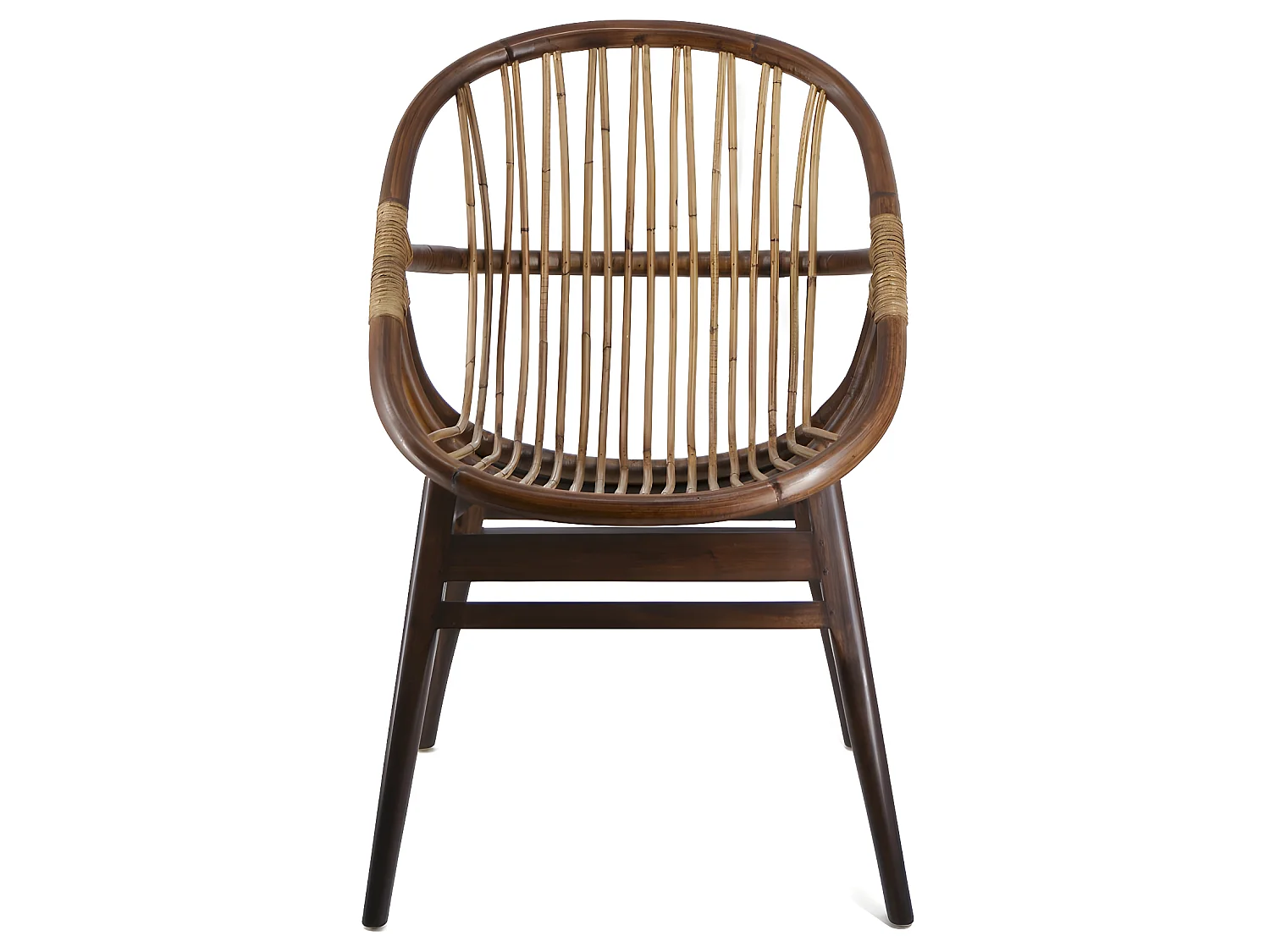 Fauteuil en bois de mindi et rotin