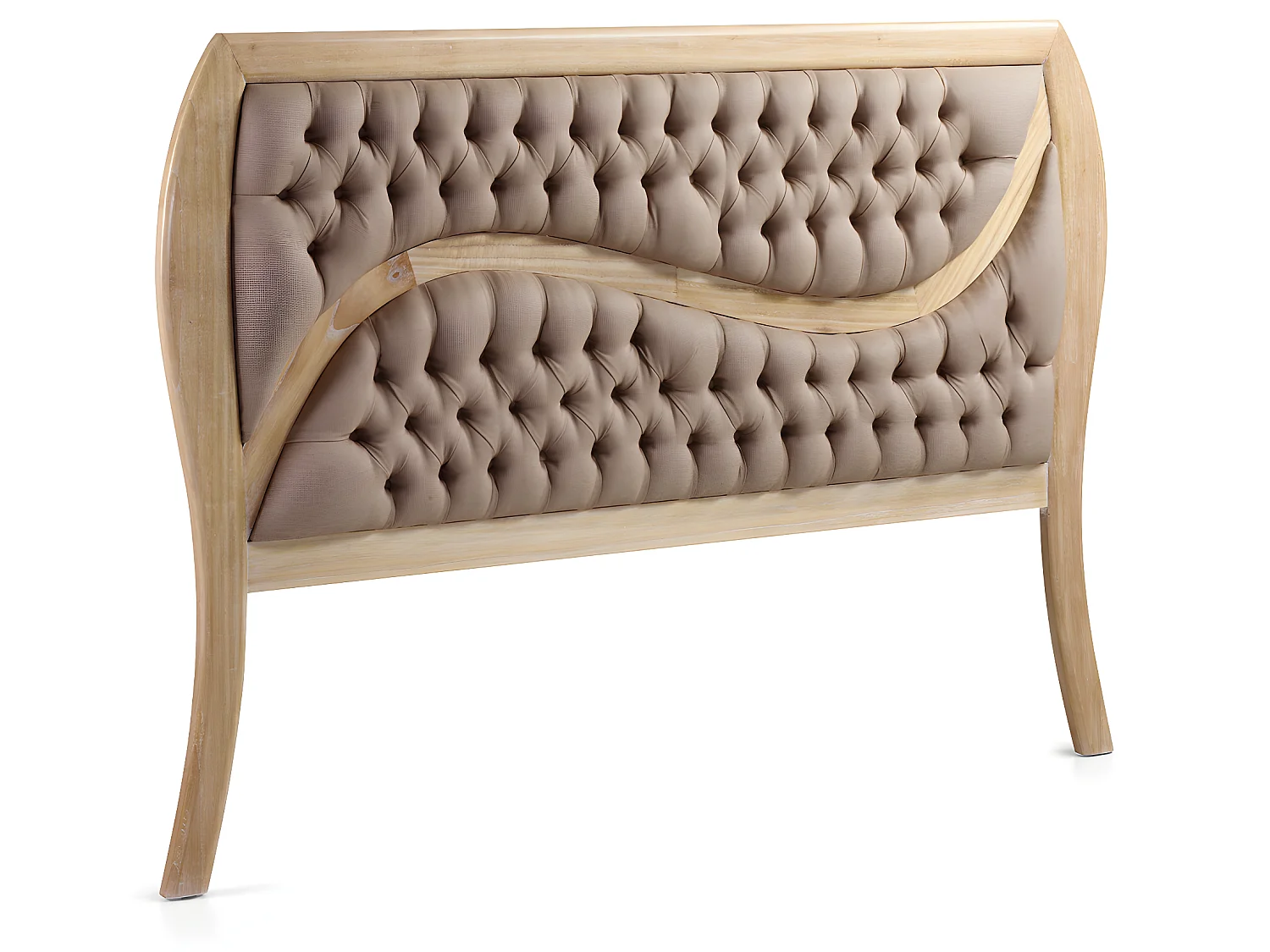 BROMO - Tête de lit rembourrée en bois beige L185