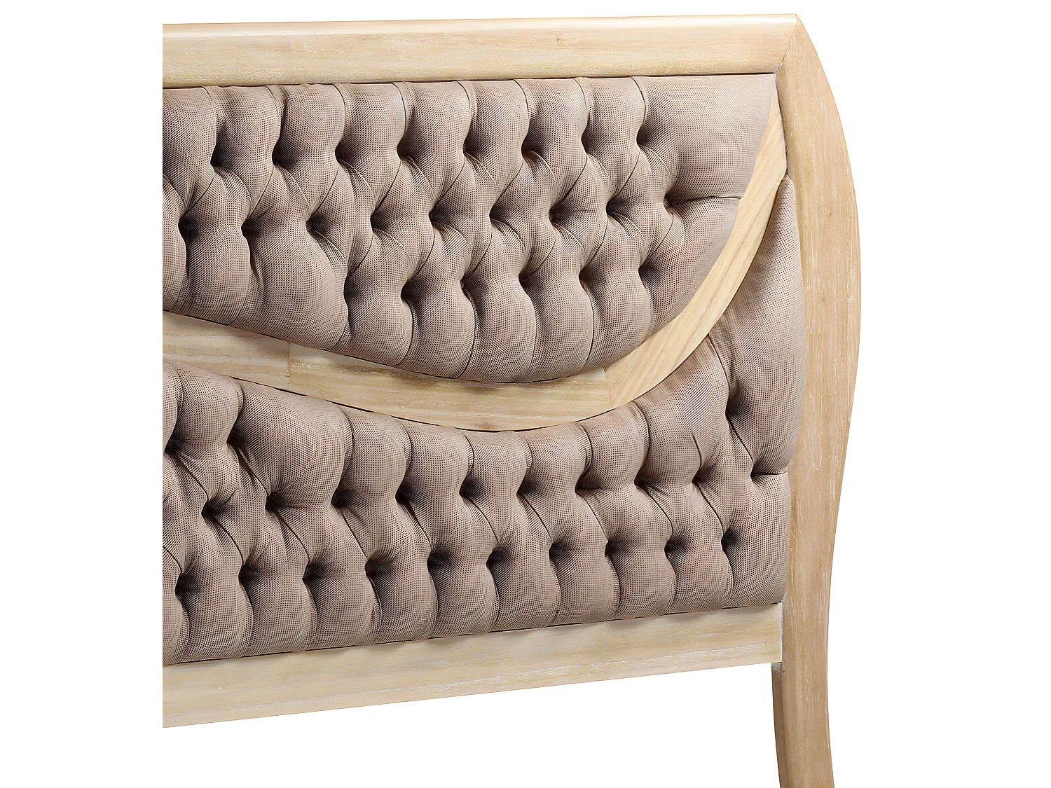 BROMO - Tête de lit rembourrée en bois beige L185