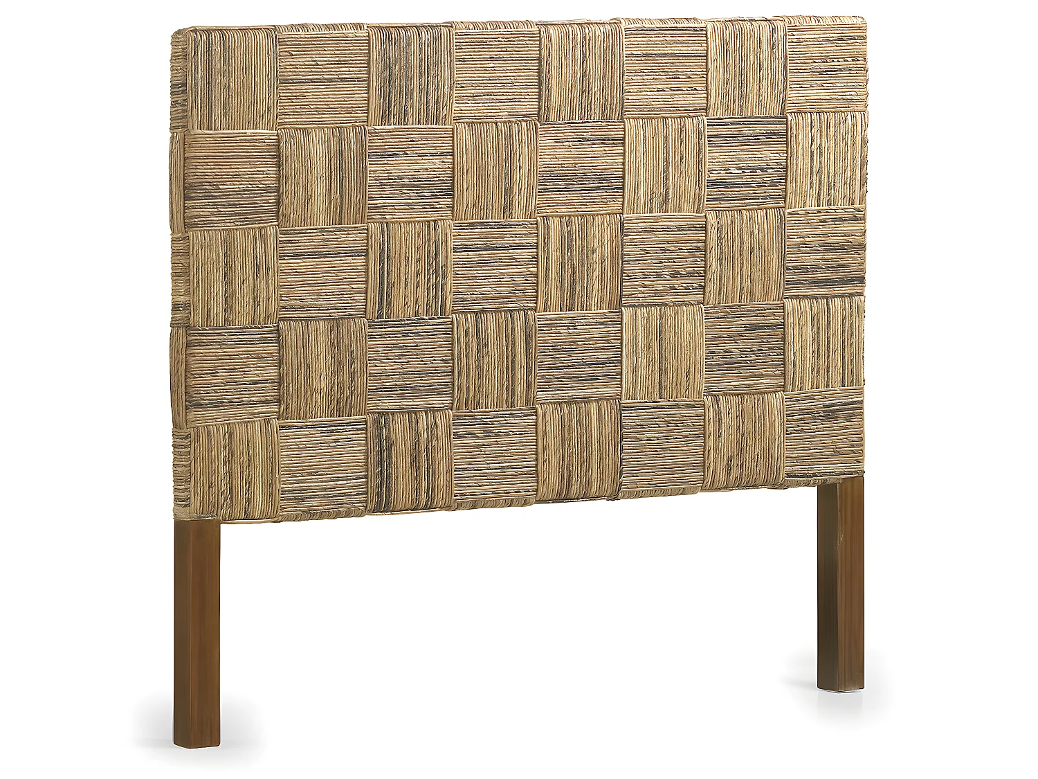 RATTAN - Tête de lit en bois marron et rotin beige L165