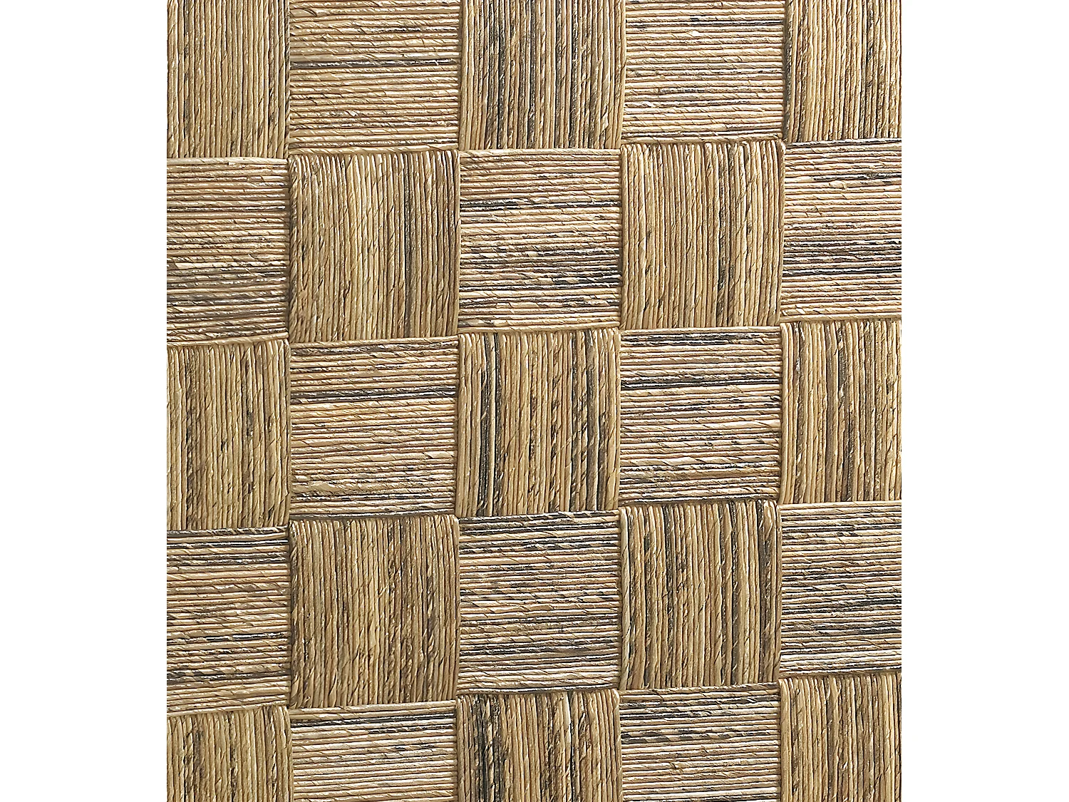 RATTAN - Tête de lit en bois marron et rotin beige L165