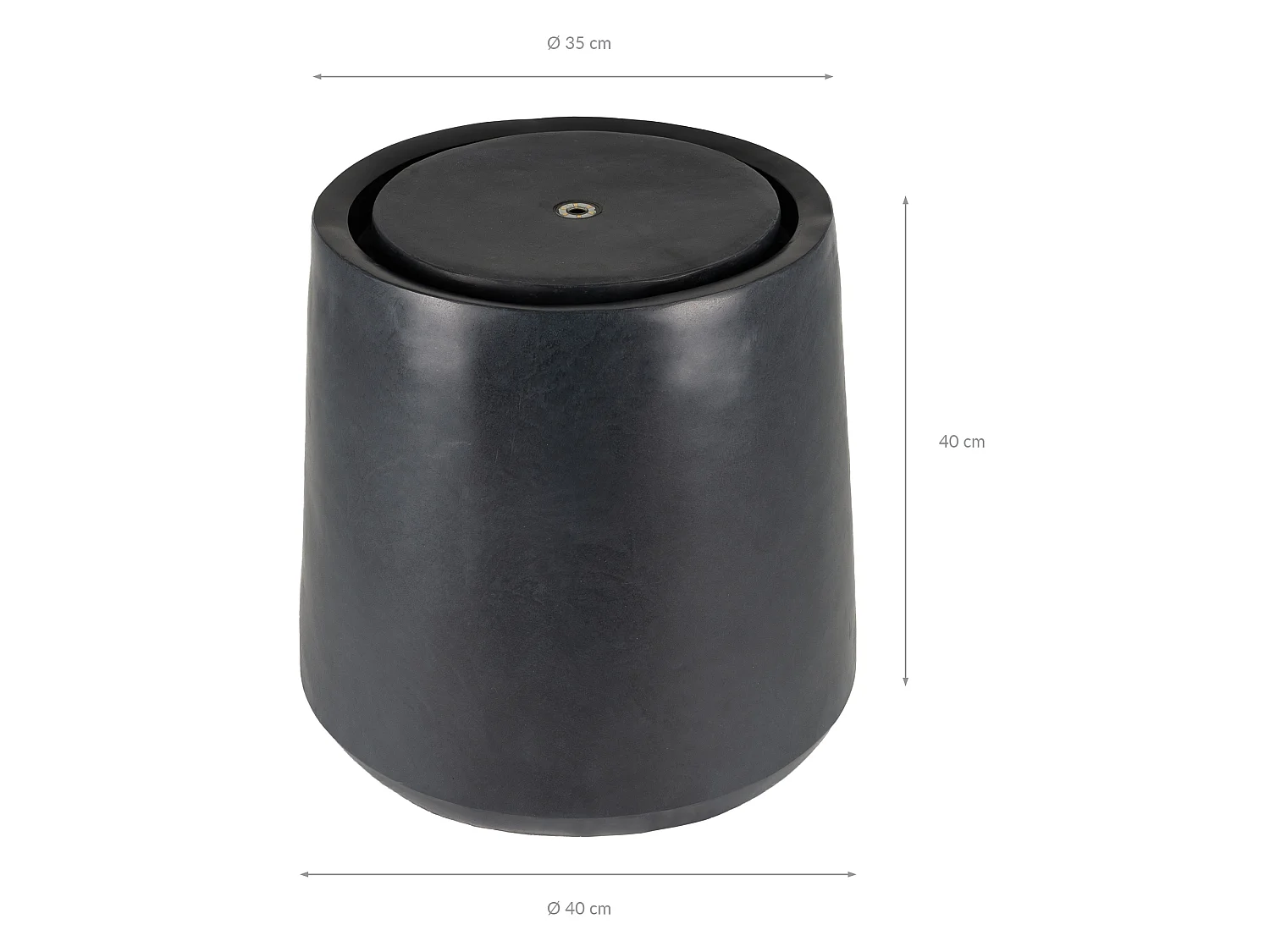 Fontaine de jardin Ø40 cm pierre anthracite WOMO-DESIGN