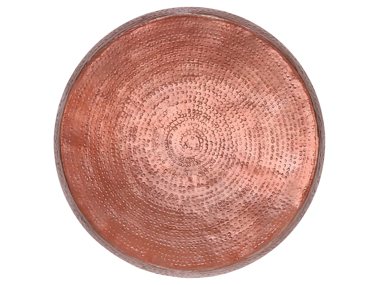 Table basse de salon martelée Pudong aluminium cuivre Ø90x45 cm WOMO-DESIGN