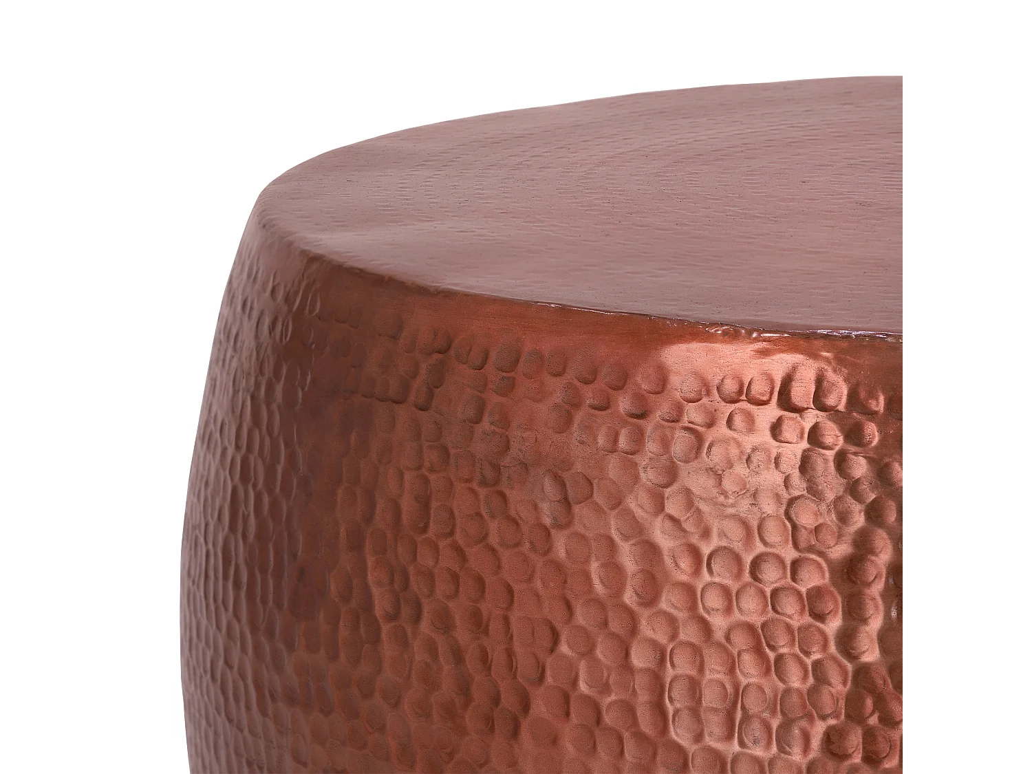 Table basse de salon martelée Pudong aluminium cuivre Ø90x45 cm WOMO-DESIGN