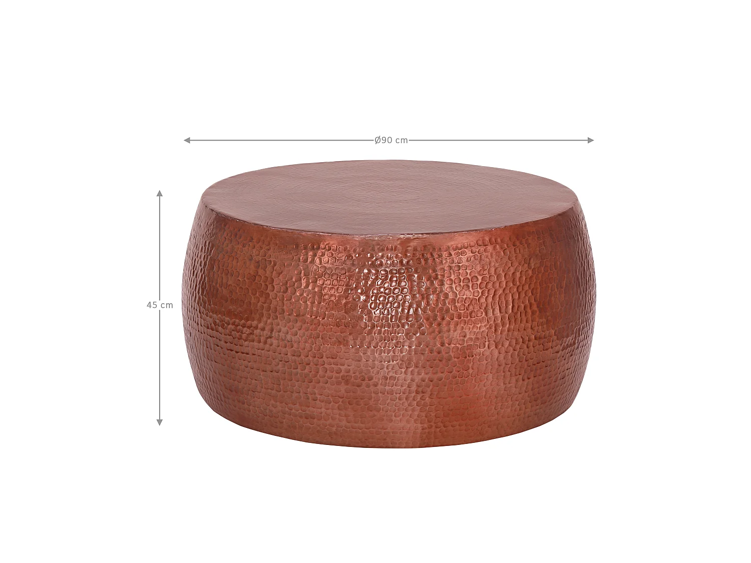 Mesa de centro martillada Pudong aluminio cobre WOMO-DESIGN