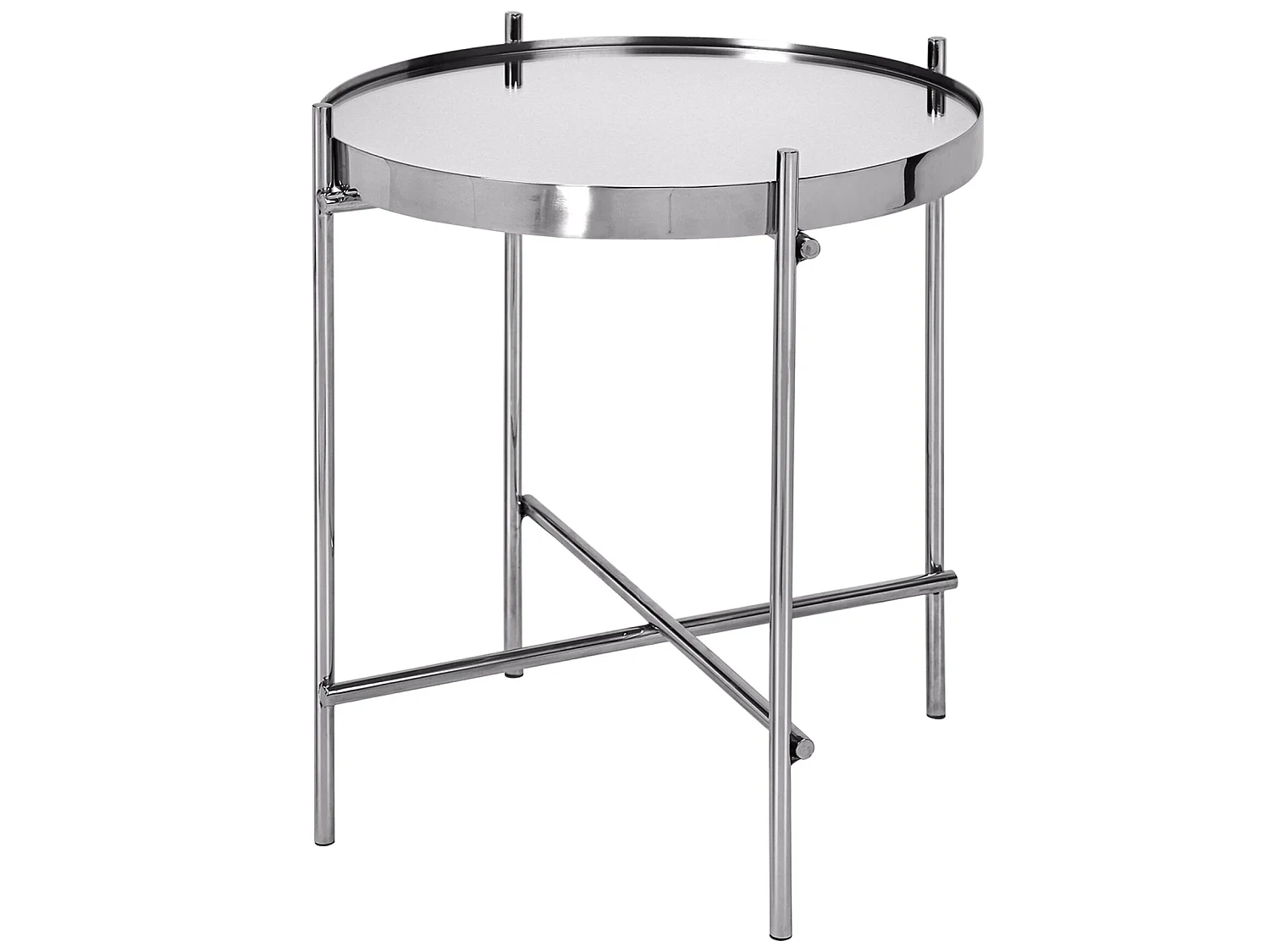 Table basse set de 2 pièces argent en métal et verre WOMO-DESIGN
