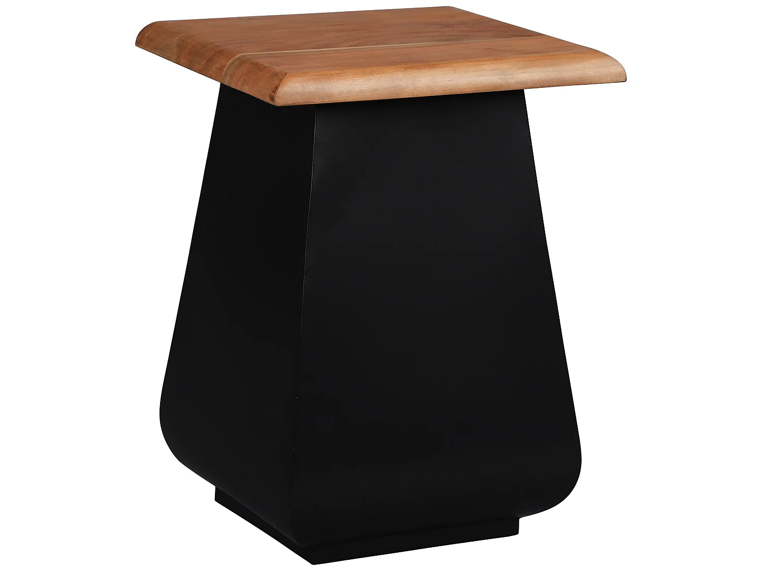 Set 2 table basse de salon métal noir bois d'acacia WOMO-DESIGN