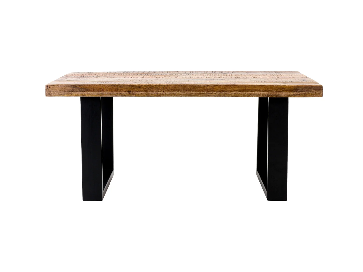Table basse design industriel en bois de mangue massif 100x60x47cm WOMO-DESIGN