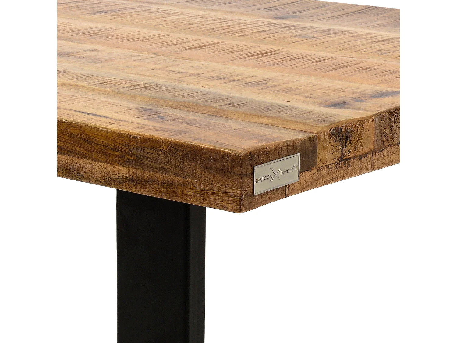 Table basse design industriel en bois de mangue massif 100x60x47cm WOMO-DESIGN