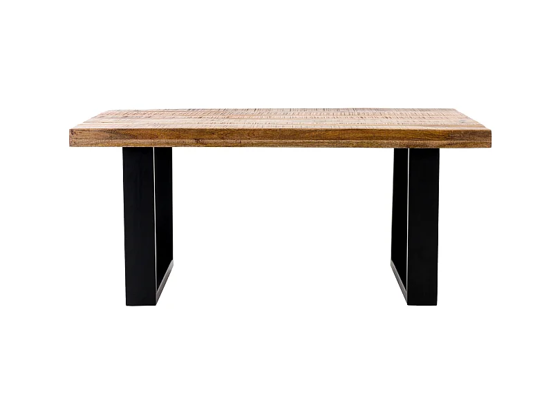 Table basse design industriel en bois de mangue massif 100x60x47cm WOMO-DESIGN