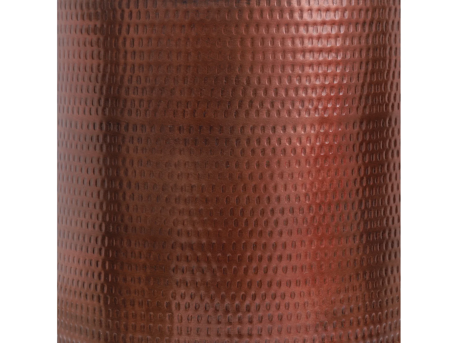 WOMO-DESIGN Mesa auxiliar lateral ø40x50 cm mesita redonda de aluminio efecto martillado color cobre con almacenaje para salón, hecha a mano