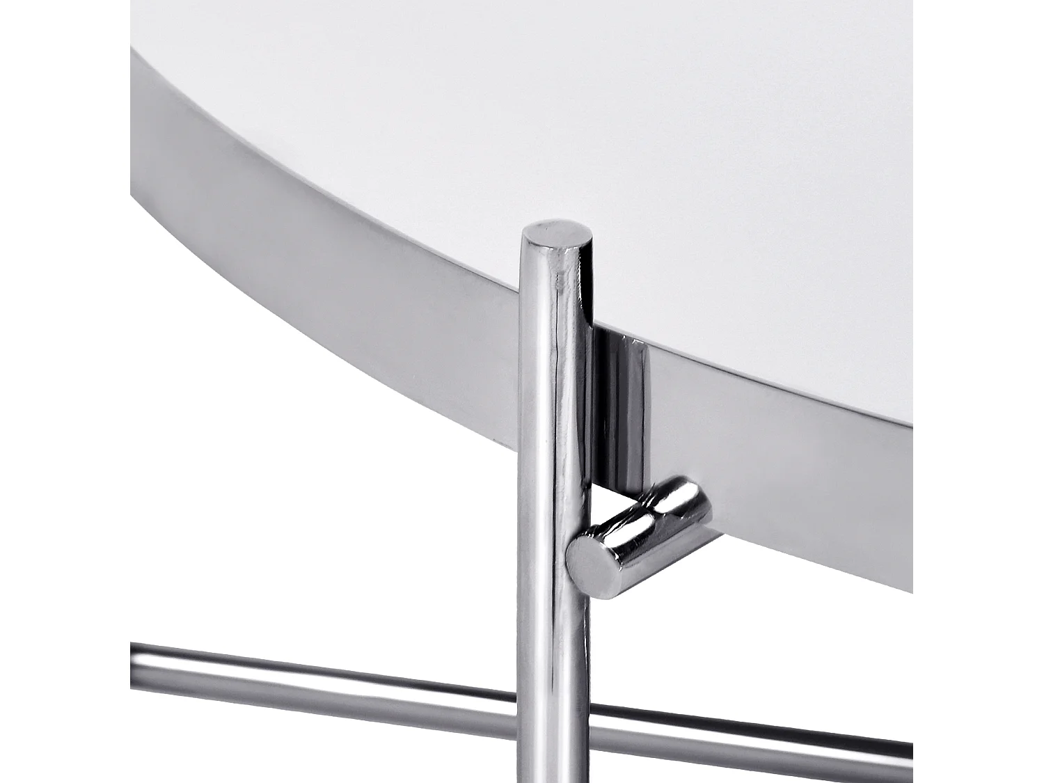 Table basse 75x35 cm argentée ronde structure métallique plateau en verre unique bout de canapé meuble d’appoint base décorative salon module lounge