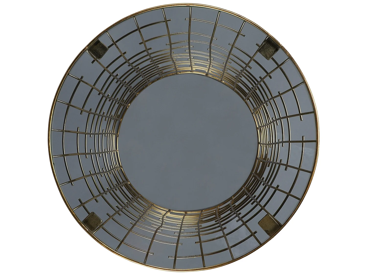 WOMO-DESIGN Mesa auxiliar Leeds Ø40cm redonda 45cm de altura mesita con tapa de cristal transparente extraíble y marco de metal color dorado