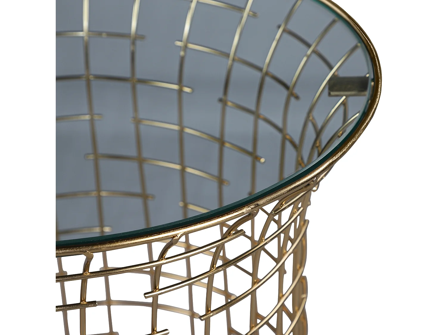 WOMO-DESIGN Tavolino rotondo Leeds 45 x 40 x 45 cm piano in vetro trasparente rimovibile struttura in metallo tavolo da caffè per soggiorno e salotto