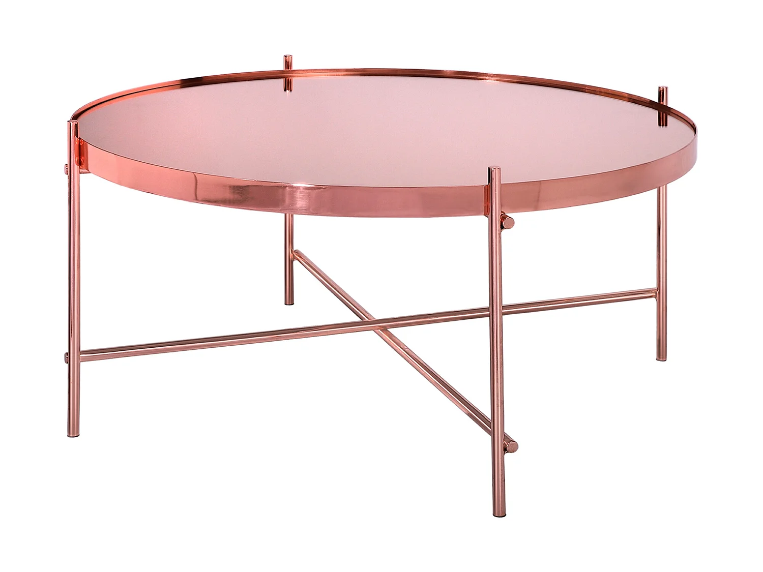 Table basse 2 pièces cuivre en métal et verre WOMO-DESIGN