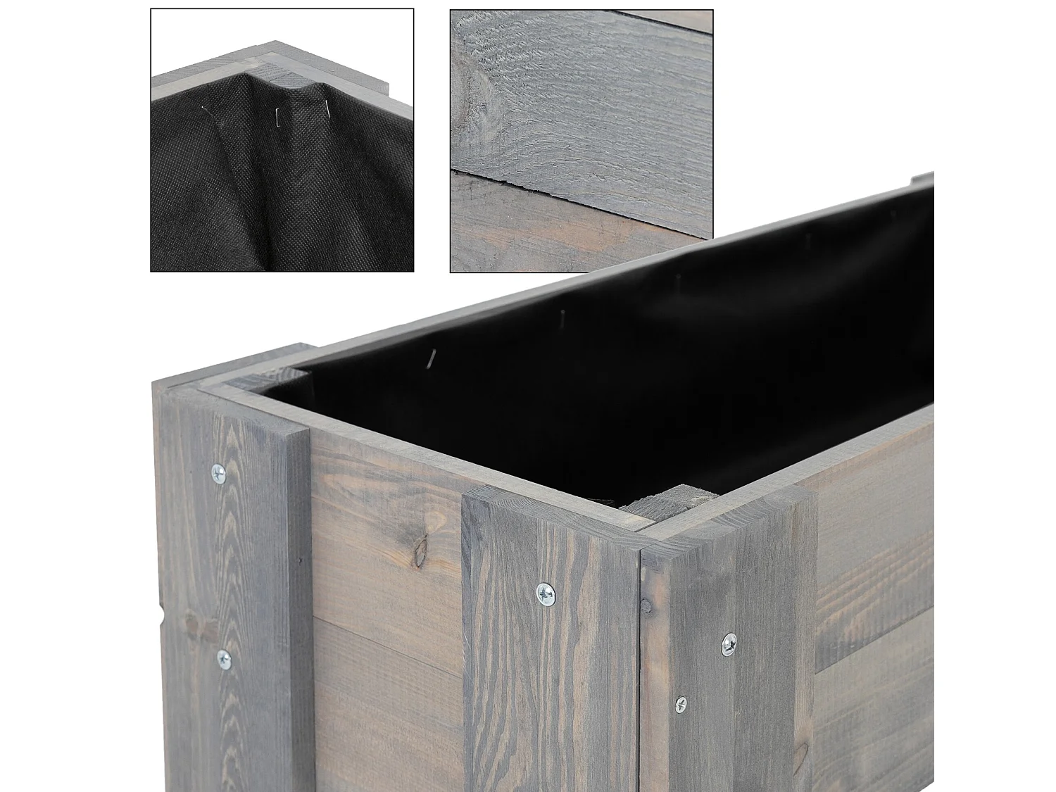 Potager de jardin sur pied table semis 39x79x34 cm bois de pin WOMO-DESIGN