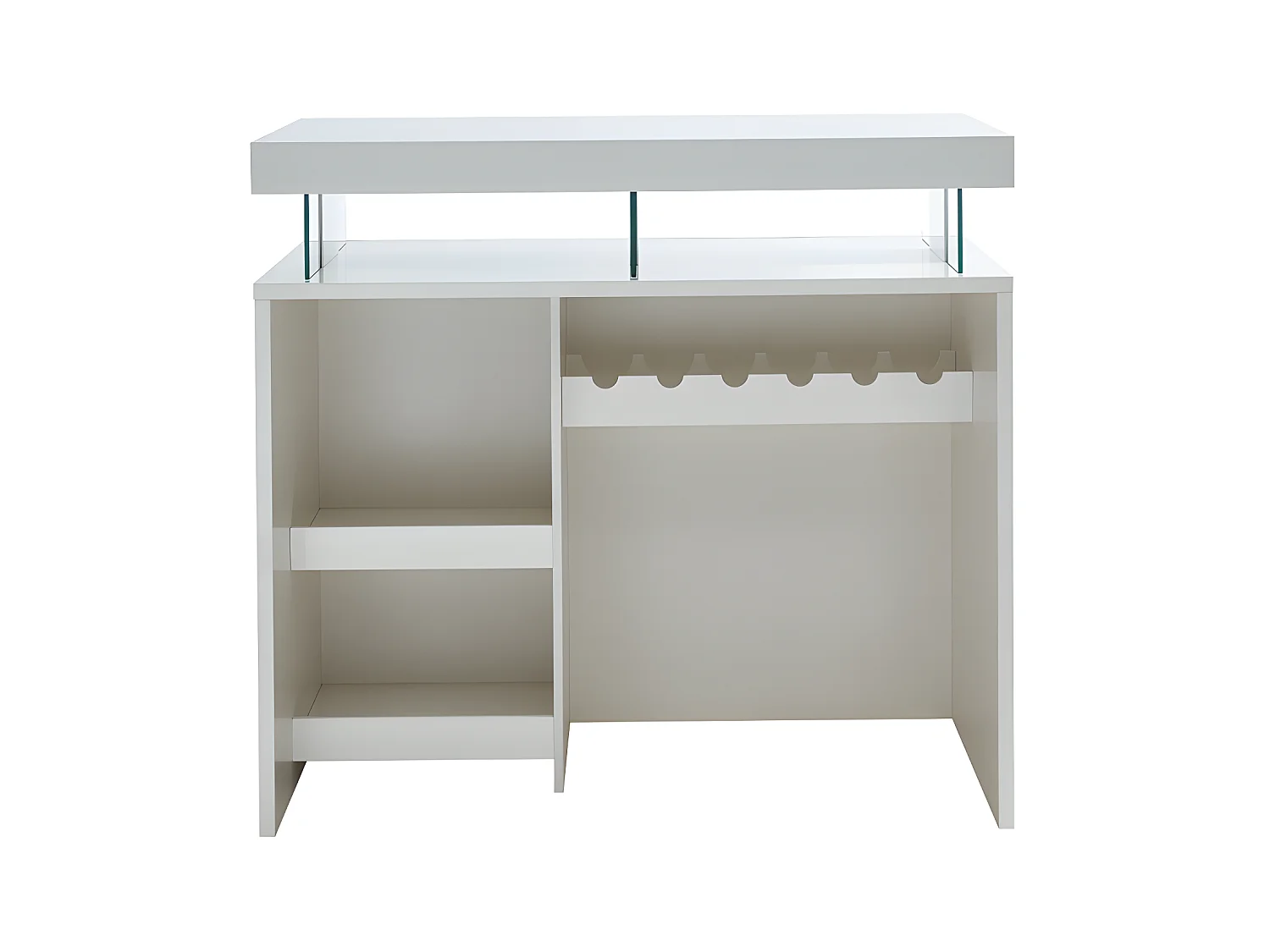 Mobile da bar con LED in MDF Bianco laccato - FABIO II