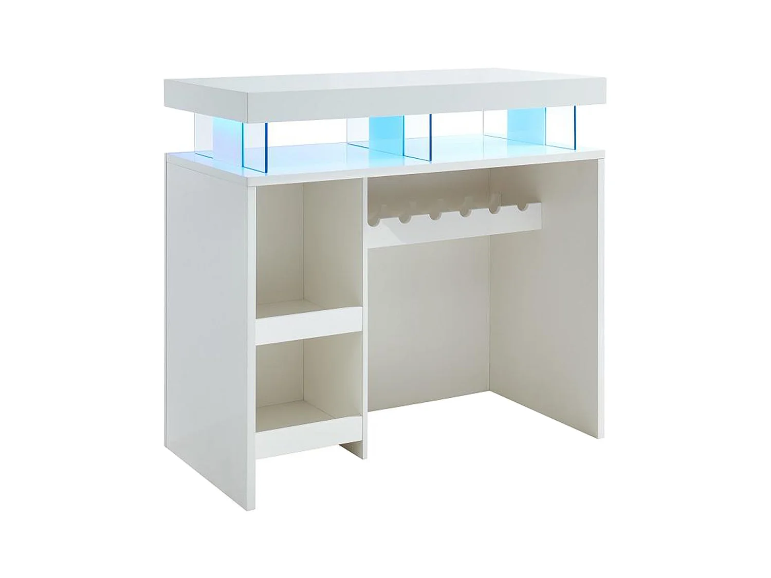 Mobile da bar con LED in MDF Bianco laccato - FABIO II