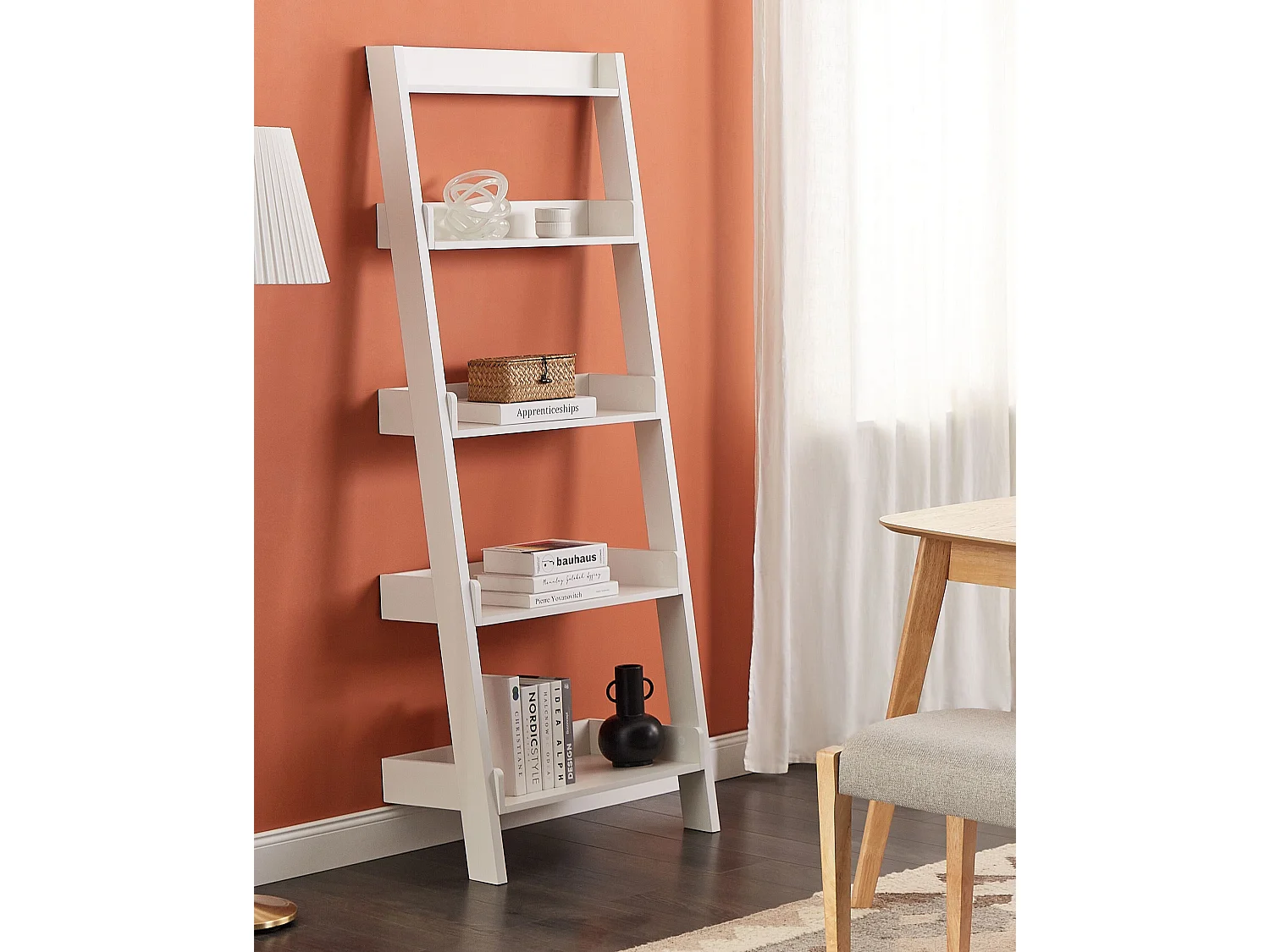 Libreria a 5 ripiani MOBILE TRIO 166 cm Bianco