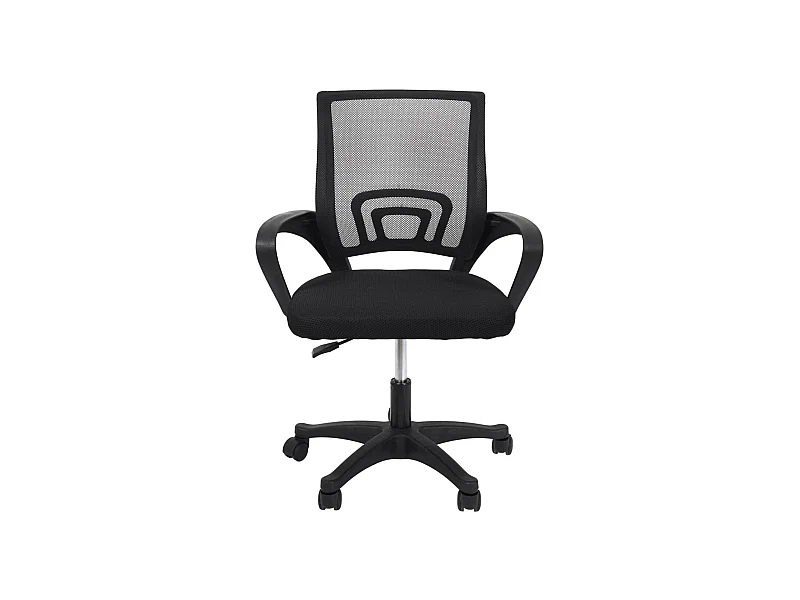 WALTER - Fauteuil de Bureau sur Roulettes Noir Tissu Mesh