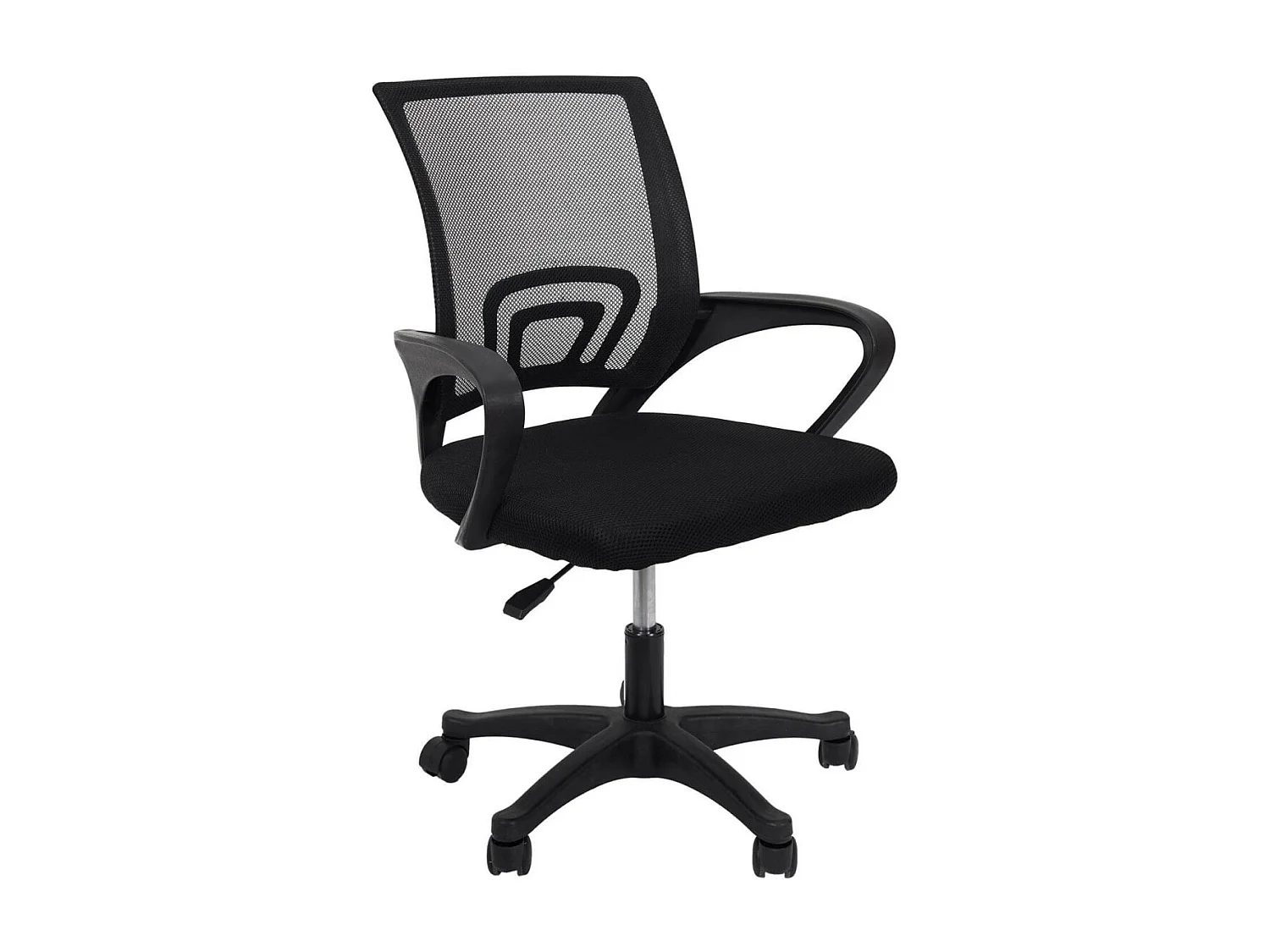 WALTER - Fauteuil de Bureau sur Roulettes Noir Tissu Mesh