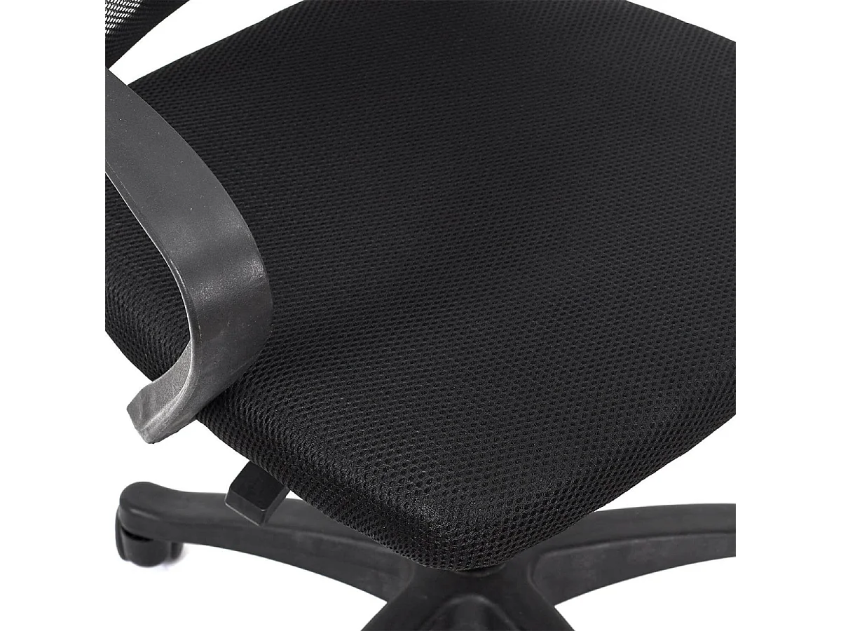 WALTER - Fauteuil de Bureau sur Roulettes Noir Tissu Mesh