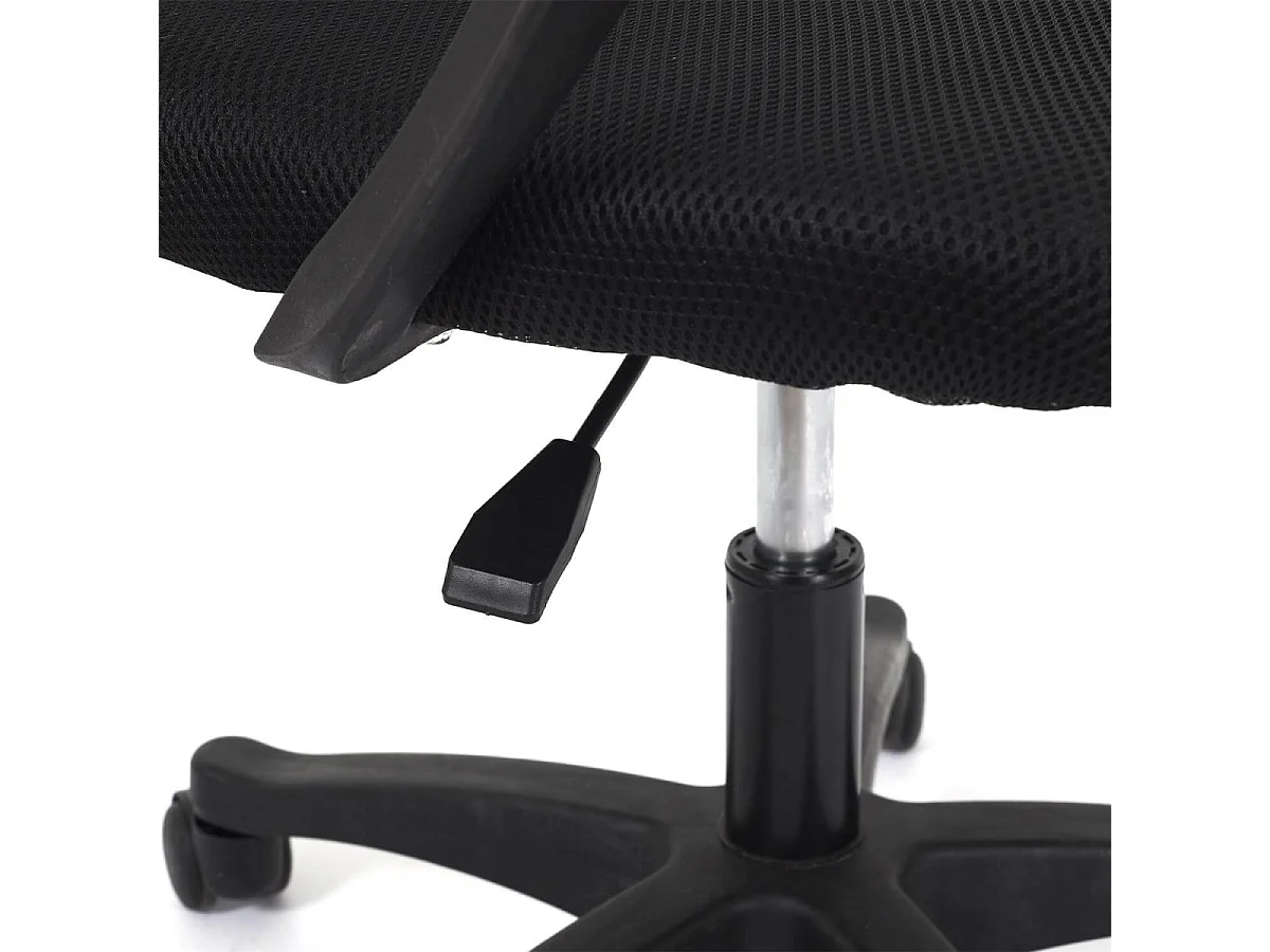 WALTER - Fauteuil de Bureau sur Roulettes Noir Tissu Mesh