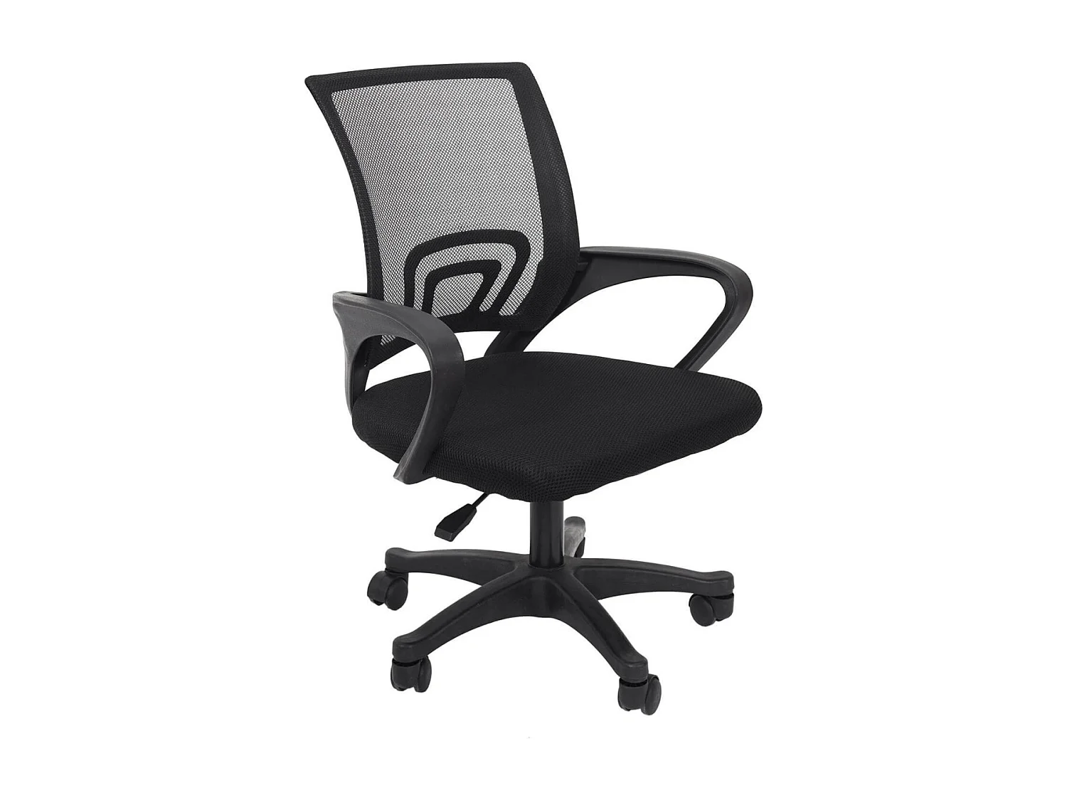 WALTER - Fauteuil de Bureau sur Roulettes Noir Tissu Mesh