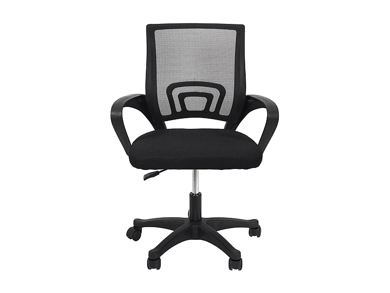 WALTER - Fauteuil de Bureau sur Roulettes Noir Tissu Mesh