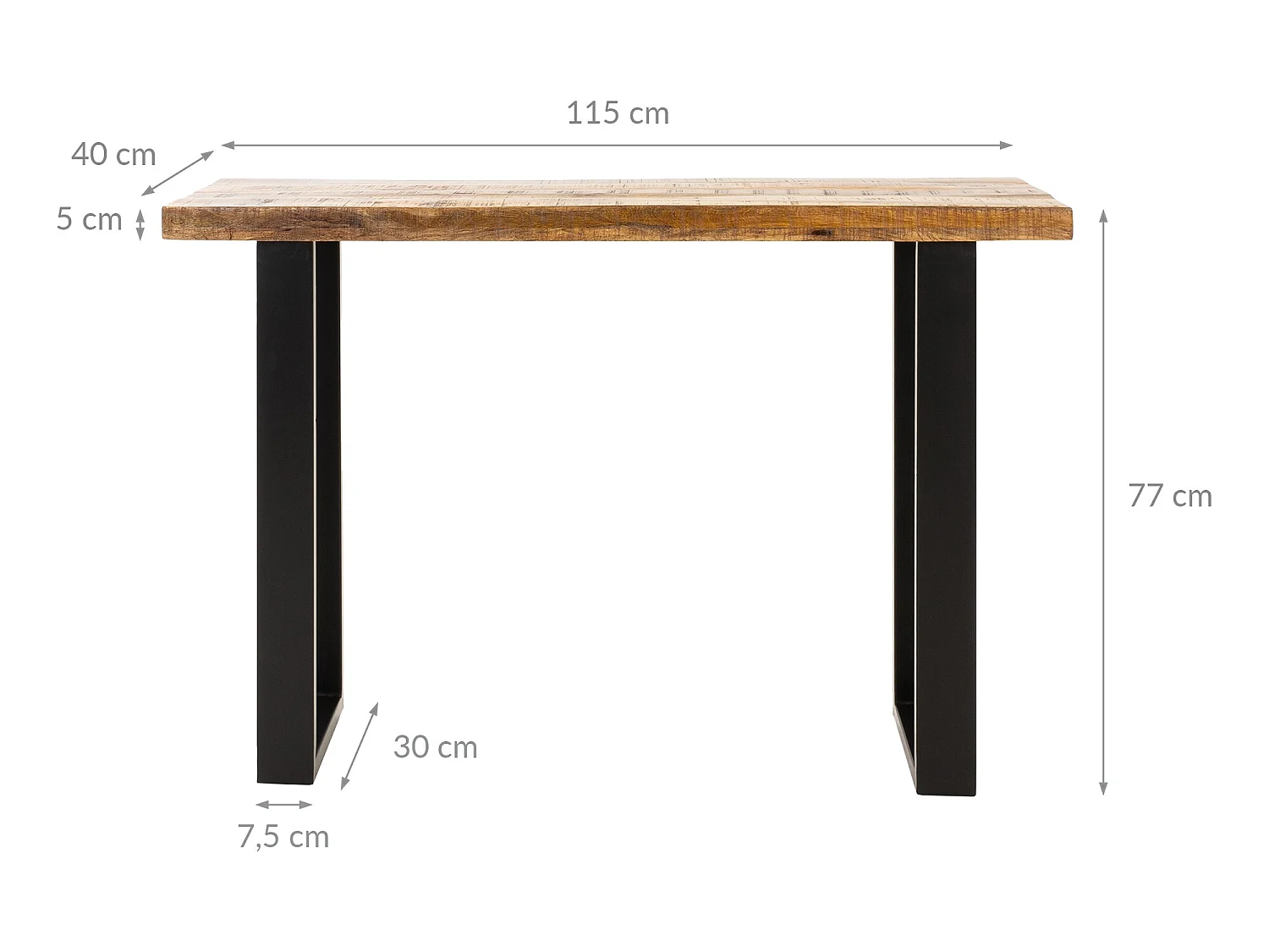 Table de salle à manger console meuble cuisine dîner bois WOMO-DESIGN