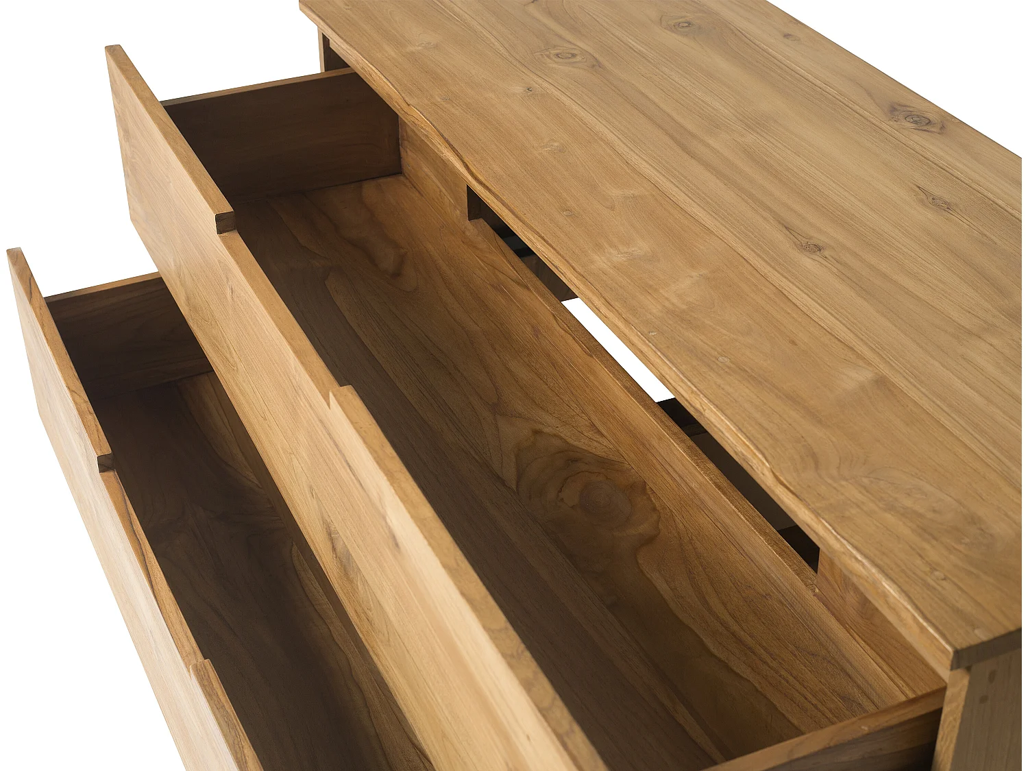 Mobili per bagno sospeso con lavabo doppio 2 cassetti 115 cm in Teak chiaro - BIMBING