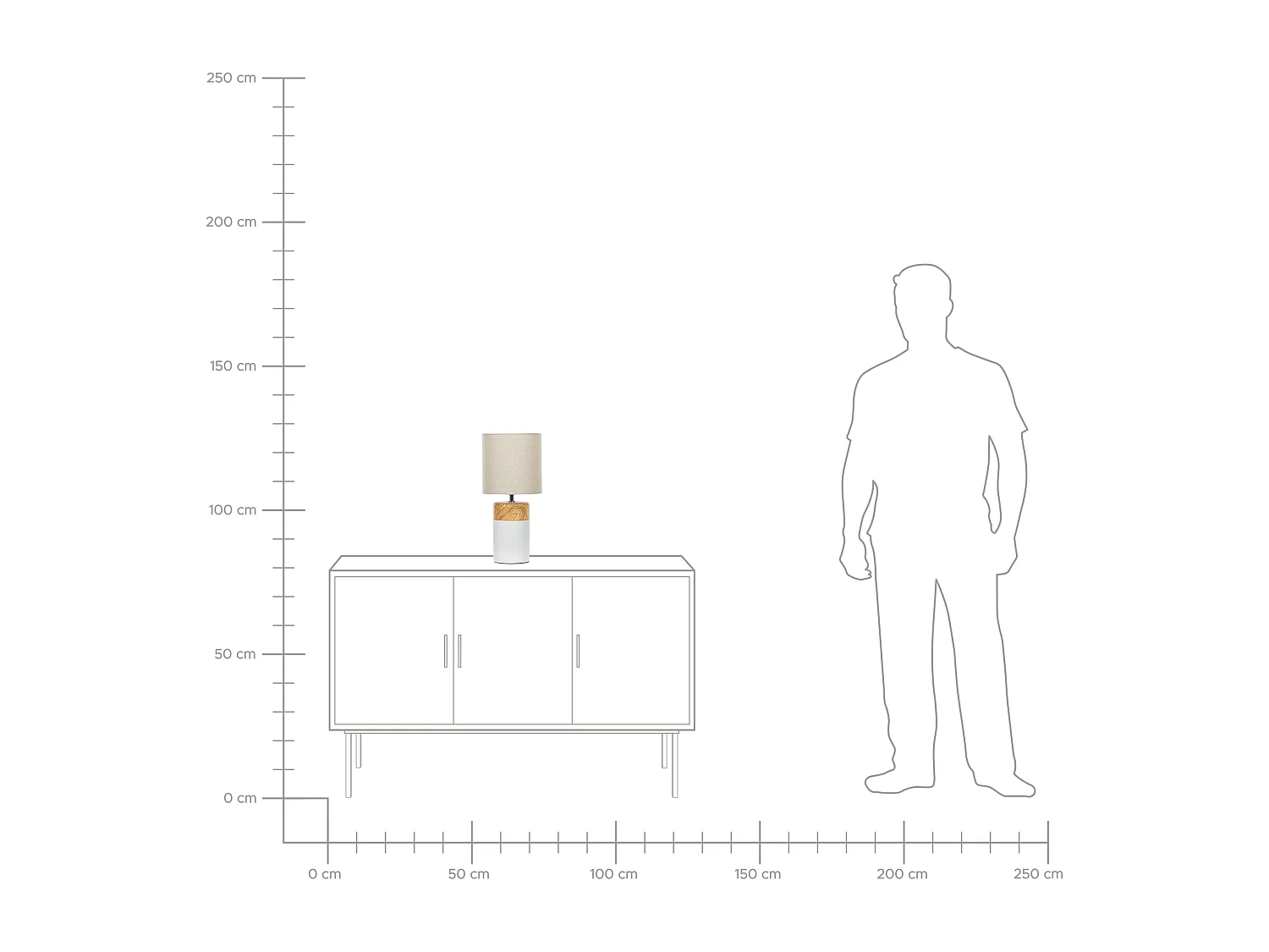 Lampe à poser ALZEYA Céramique Marron clair/blanc