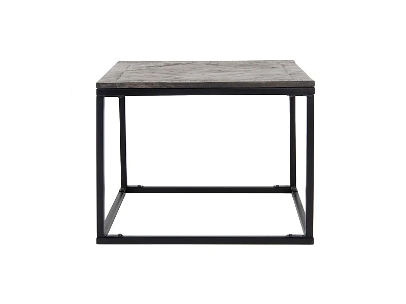 WOMO-DESIGN Tavolino basso da soggiorno 60 x 60 cm grigio rettangolare design industriale struttura in metallo da divano tavolo da caffè per salotto