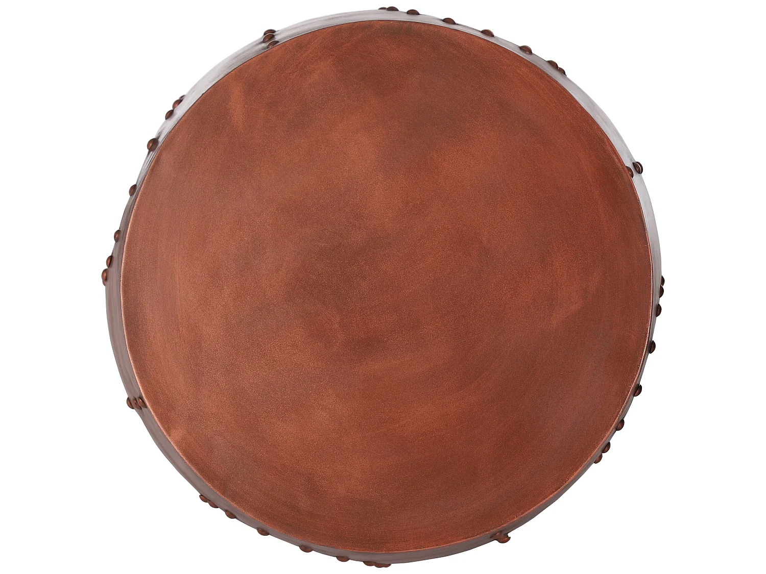 WOMO-DESIGN Tavolino da caffe Lahti rotondo Ø38x45 cm rame in metallo pezzo unico, fatto a mano, tavolo basso, comodino portaoggetti da soggiorno