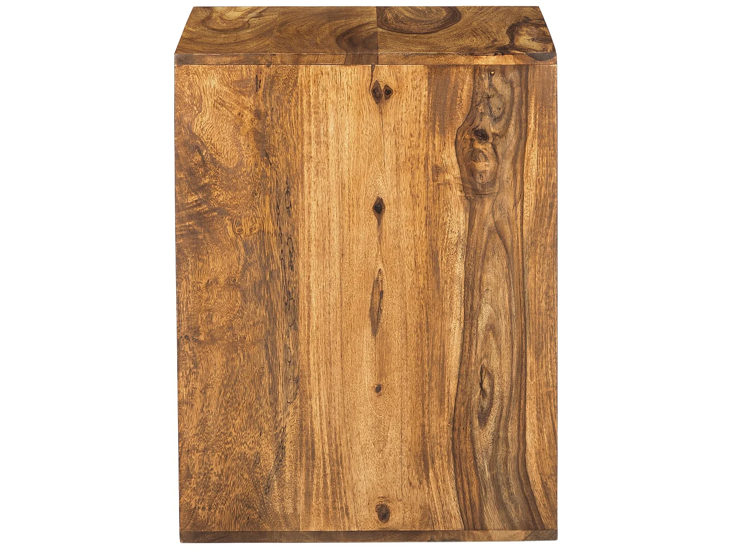 Table basse rustique forme cube en bois de sheesham salon 43 cm WOMO-DESIGN