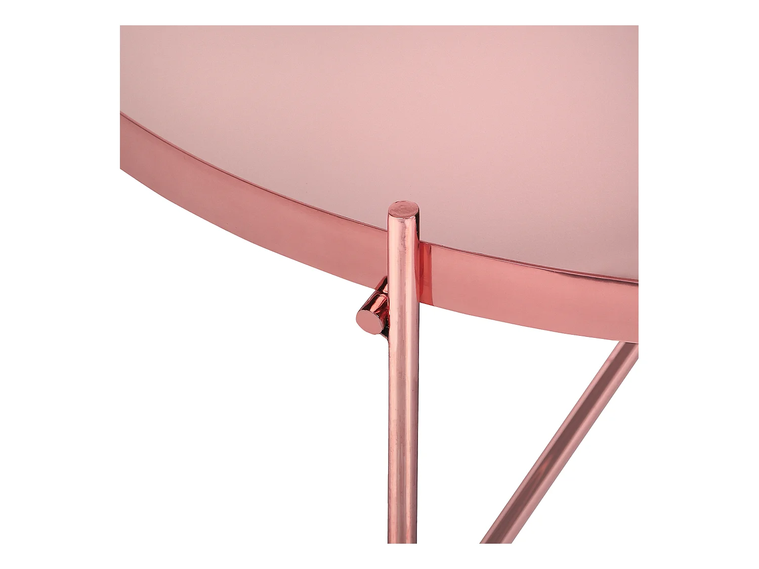 WOMO-DESIGN Mesa auxiliar lateral Tucson Ø75x35cm mesita de centro redonda de cristal y metal color cobre para salón sofá, estilo ligero y aireado