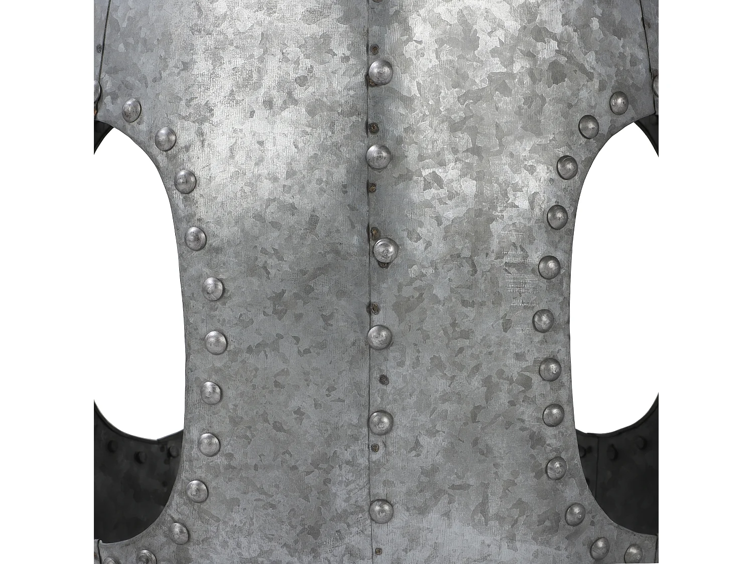 WOMO-DESIGN Mesa auxiliar lateral Ø38x43cm mesita redonda plateada de metal con remaches para salón, hecha a mano, estilo moderno único industrial