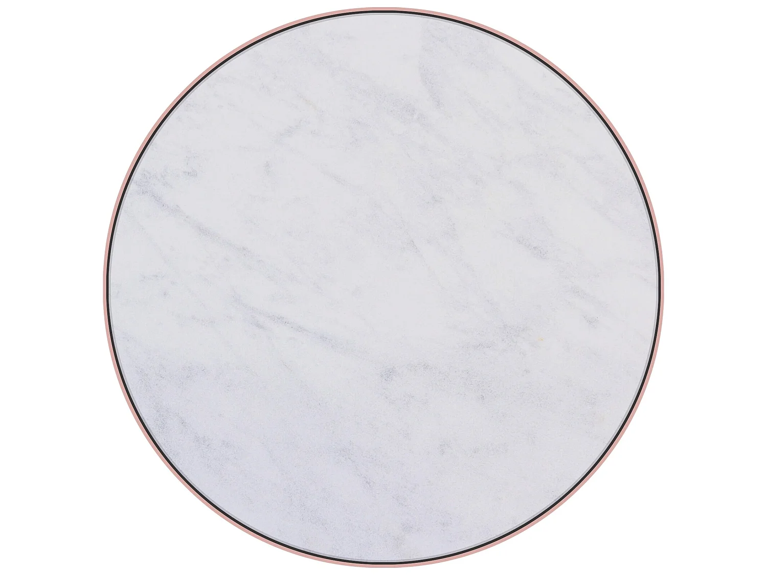 WOMO-DESIGN Set Phoenix 2x Mesa auxiliar lateral Ø40/45 cm mesita de centro redonda de mármol blanco y metal cobre para salón, estilo ligero y aireado